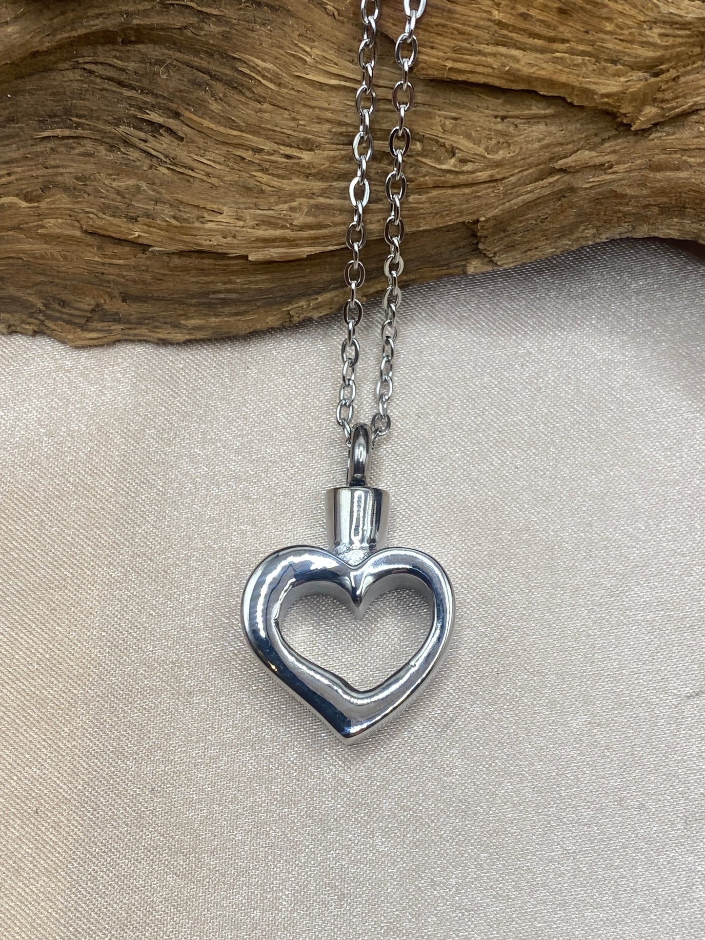 Open Heart Cremation Necklace for Ashes | Stainless Steel Memorial Pendant | Keepsake Urn Jewelry | Sympathy Gift for Loved One