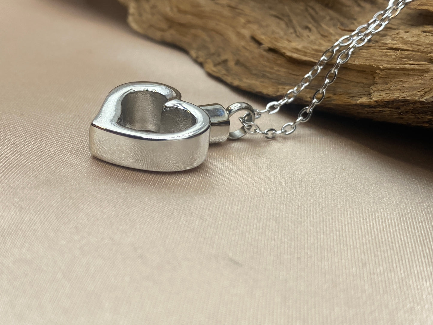 Open Heart Cremation Necklace for Ashes | Stainless Steel Memorial Pendant | Keepsake Urn Jewelry | Sympathy Gift for Loved One