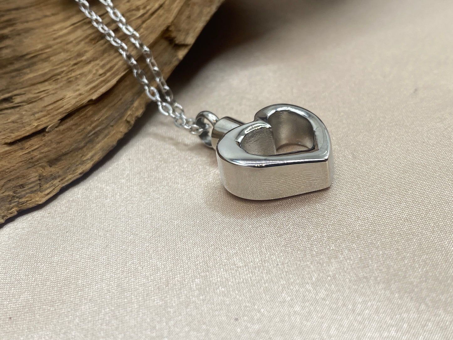 Open Heart Cremation Necklace for Ashes | Stainless Steel Memorial Pendant | Keepsake Urn Jewelry | Sympathy Gift for Loved One