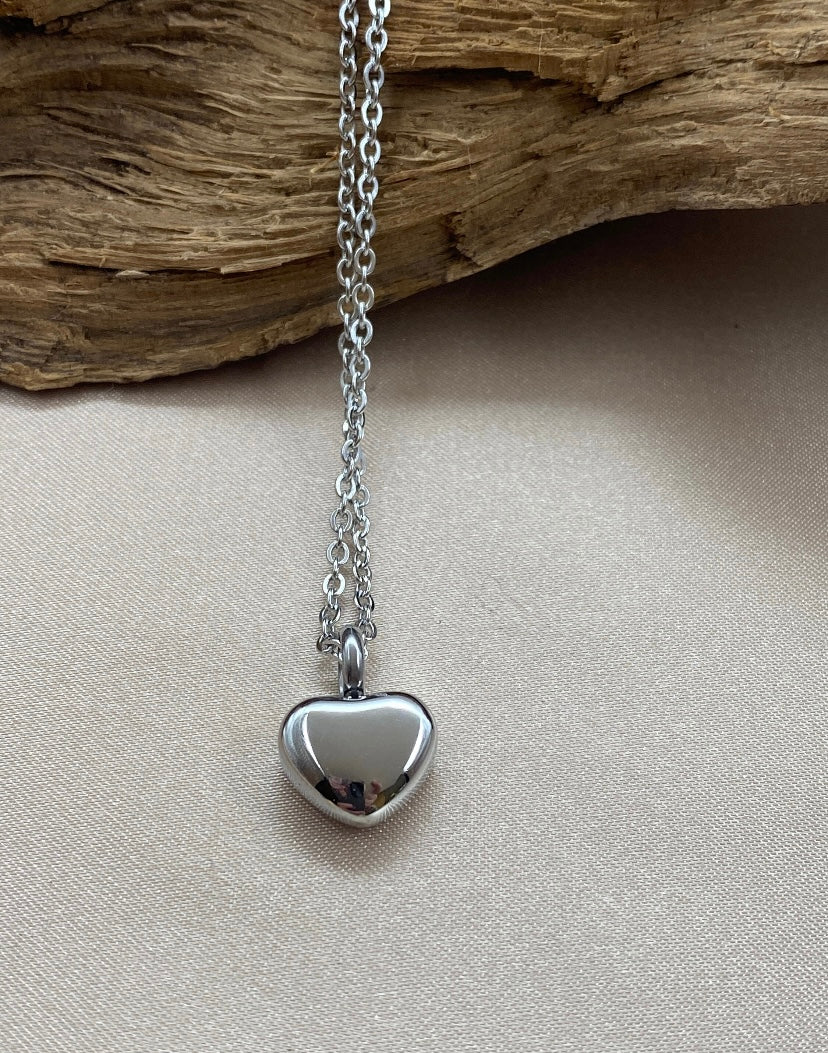 Pet Ashes Necklace – Paw Print Urn Pendant Memorial Jewelry for Cats & Dogs