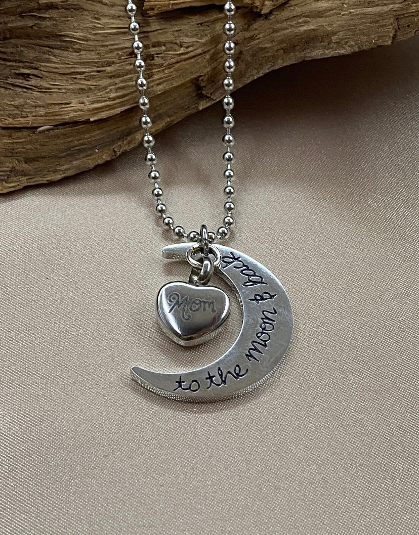 Silver Crescent Moon Cremation Necklace – Memorial Jewelry for Loss of Mother, Ash Pendant