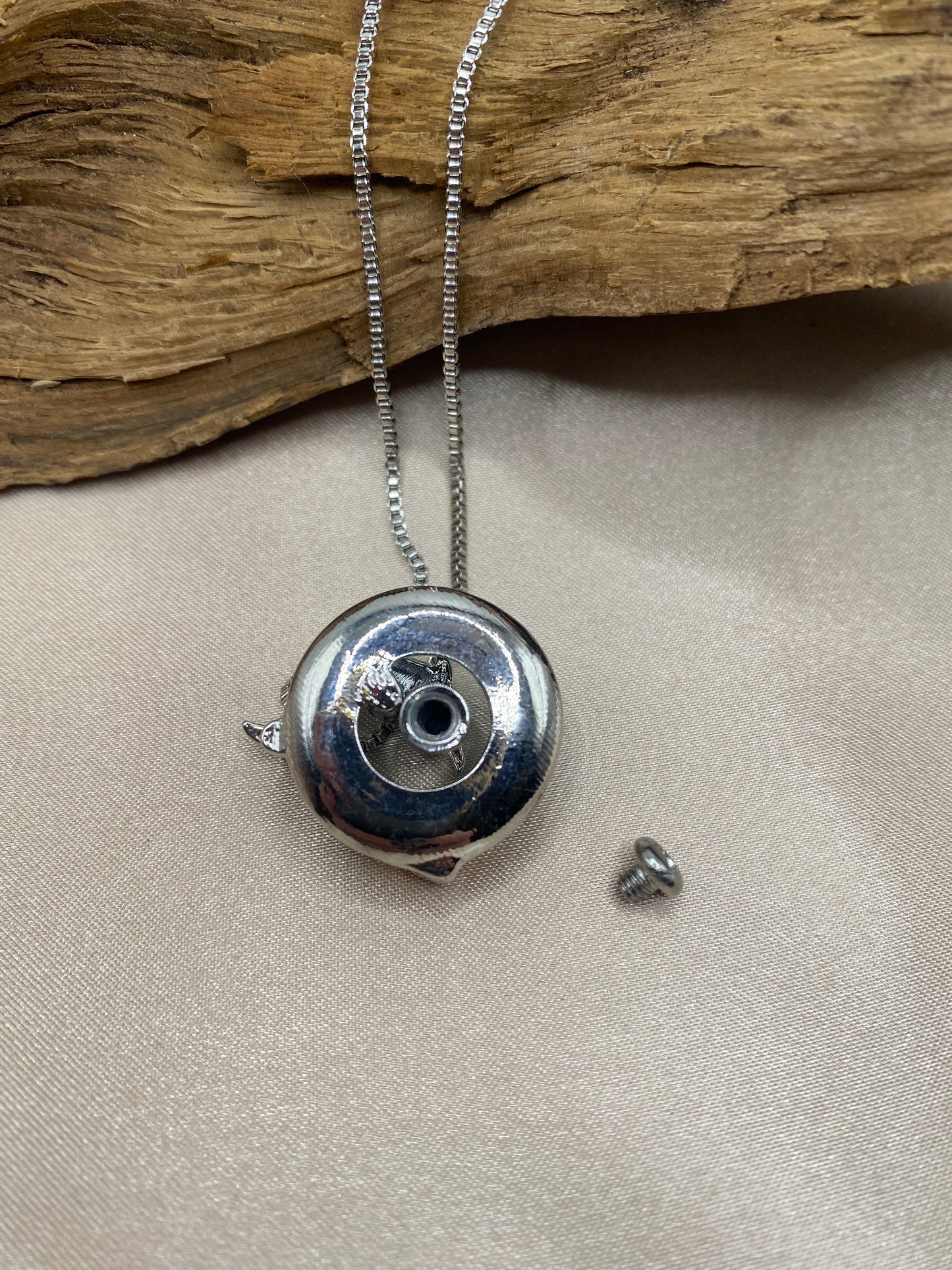 Graceful Dolphin Cremation Necklace – Urn Pendant with Blue Stones for Ashes