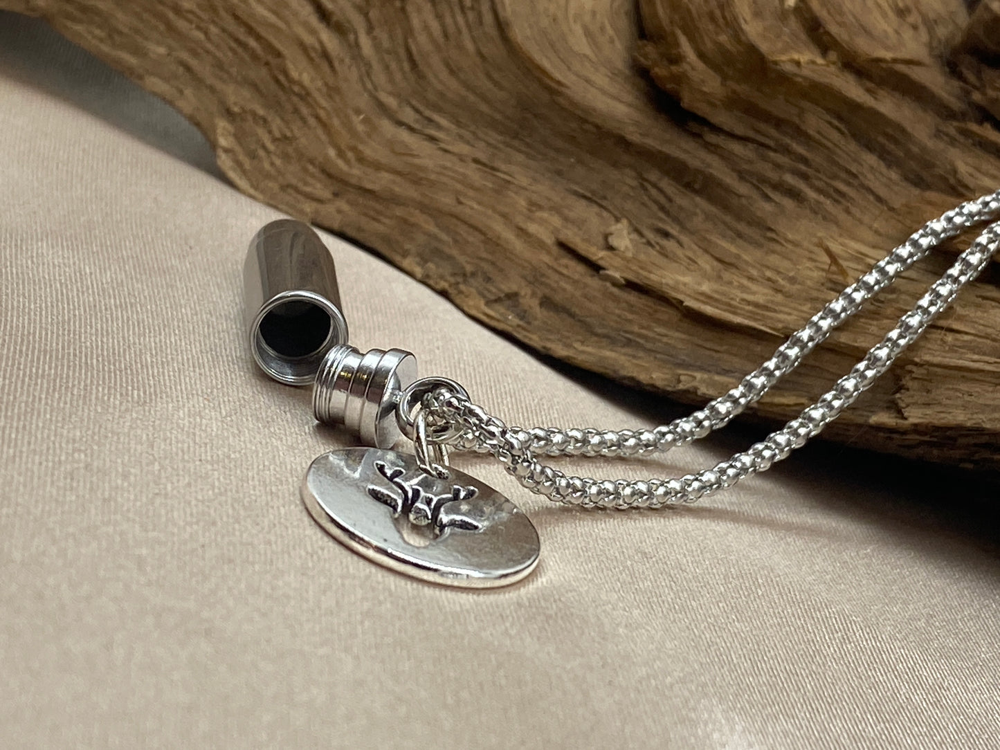 Bullet Cremation Necklace – Deer Charm Memorial Jewelry for Hunter Men