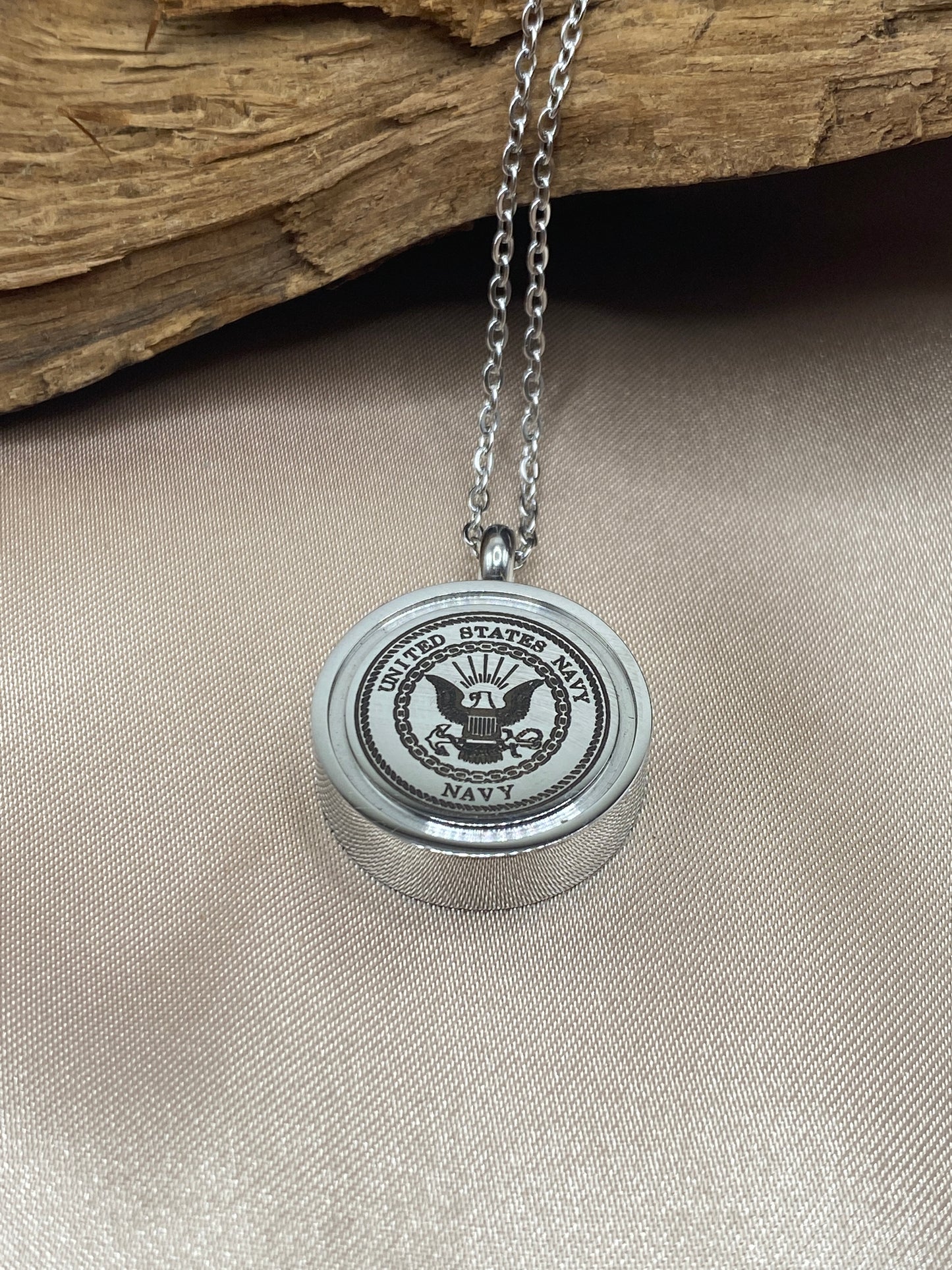 Memorial cremation necklace for US Navy
