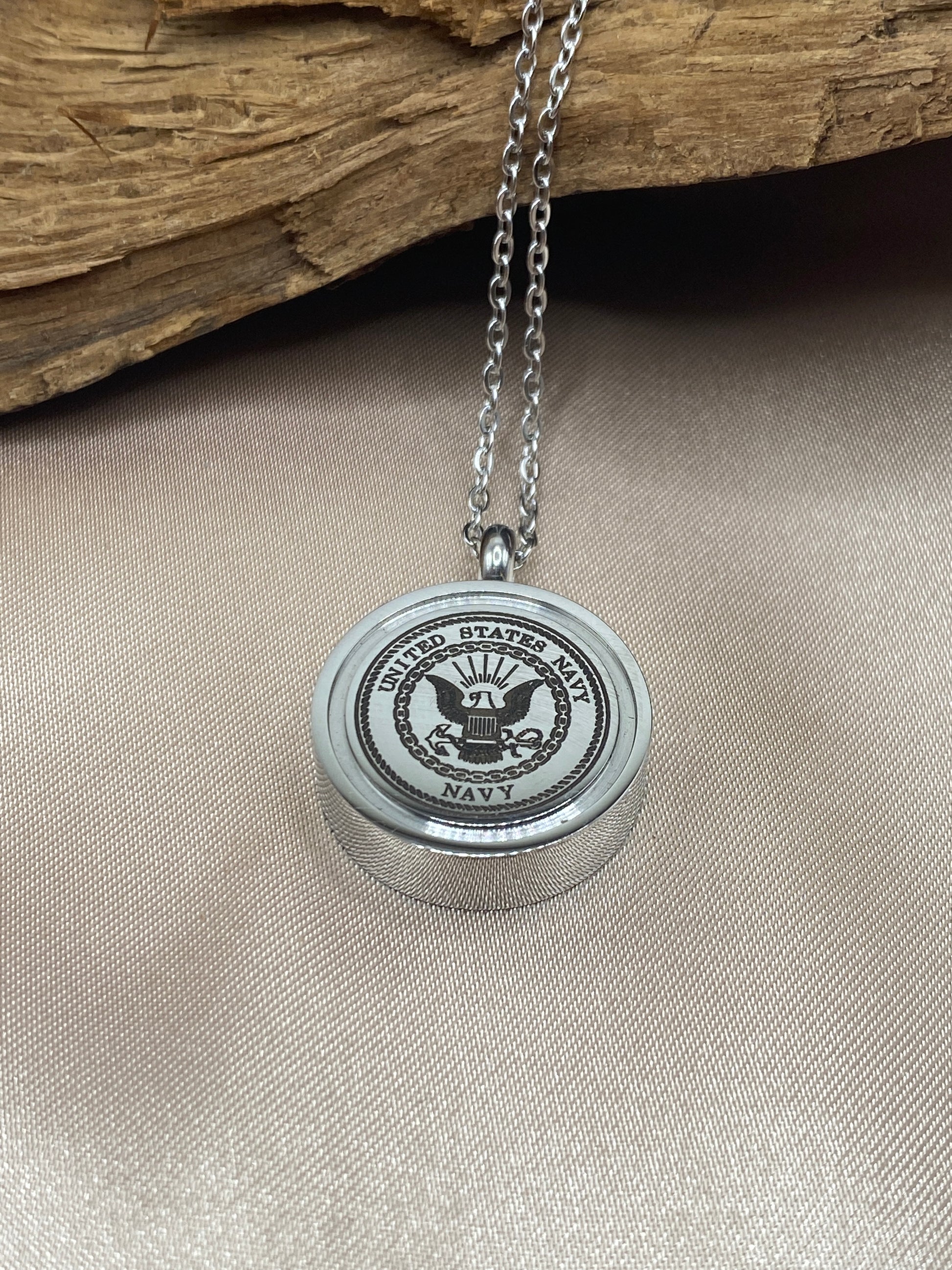 Memorial cremation necklace for US Navy