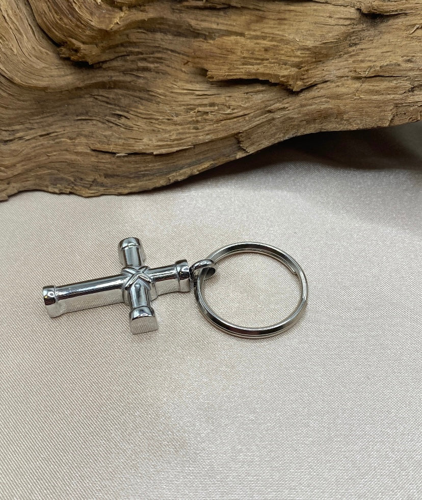 Classic Cross Urn Keychain – Stainless Steel Cremation Jewelry for Ashes