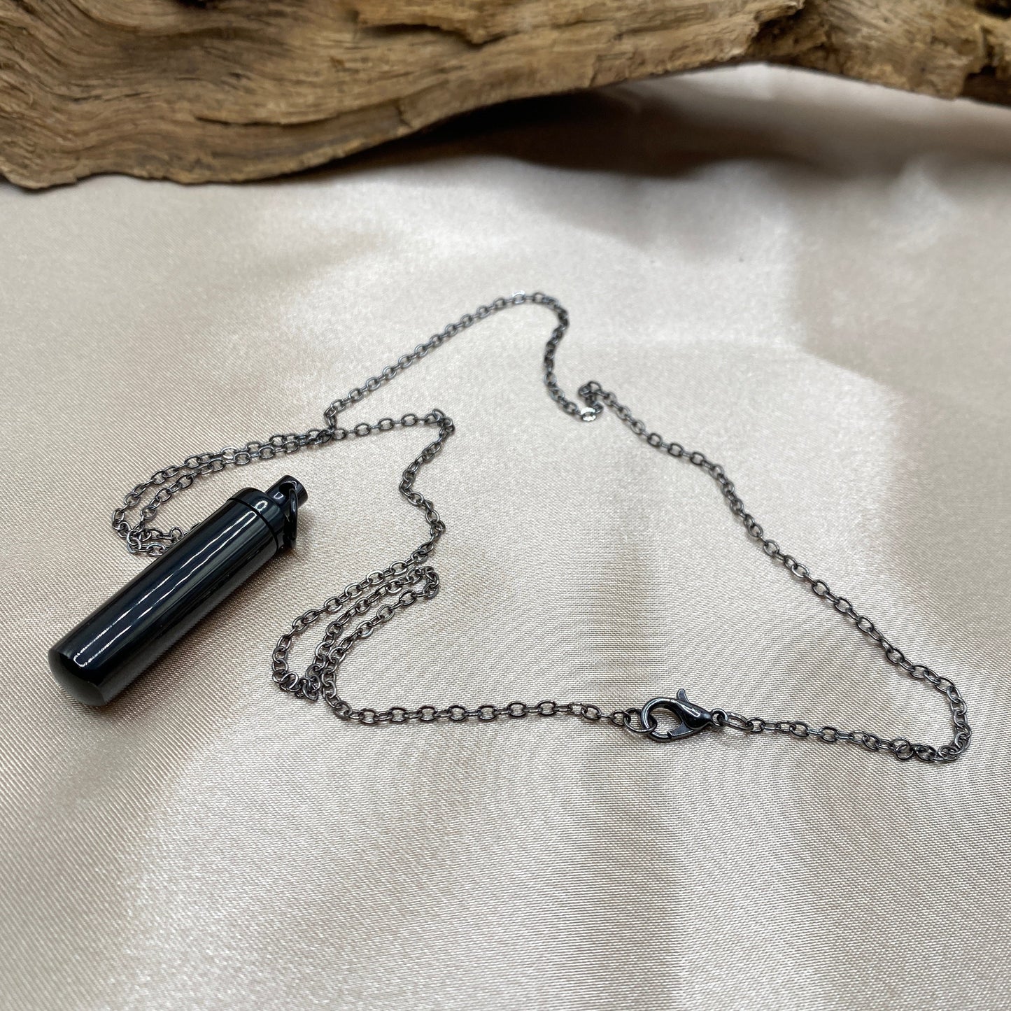 Black stainless steel with chain