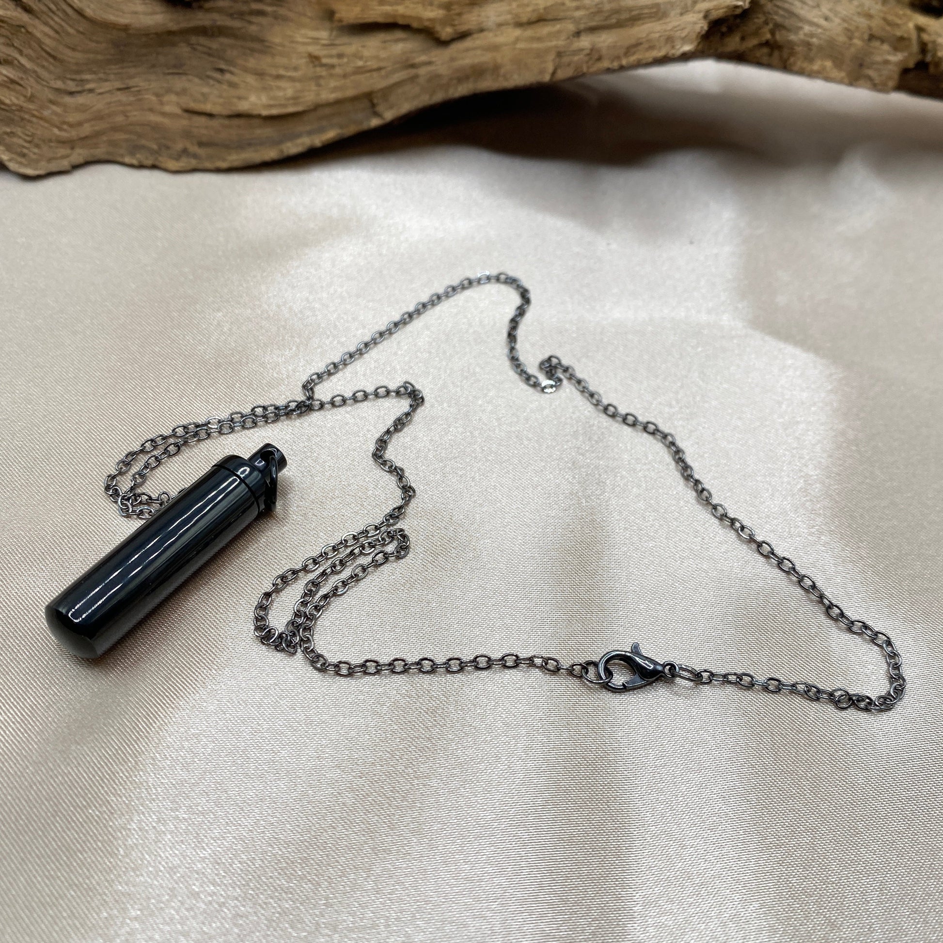 Black stainless steel with chain