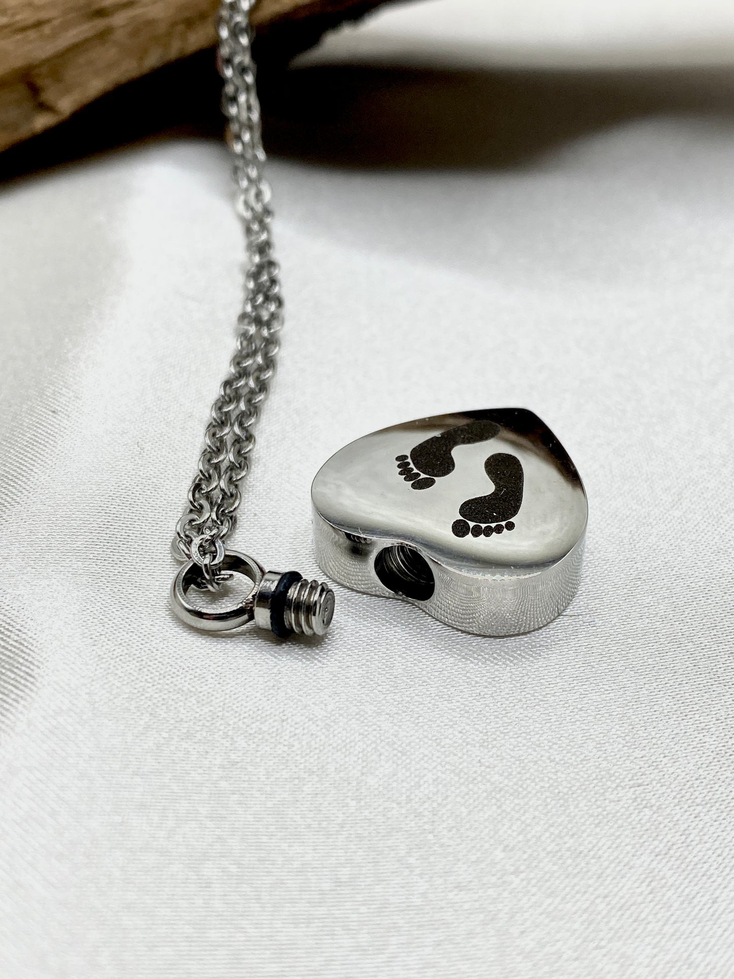 openable cremation heart necklace