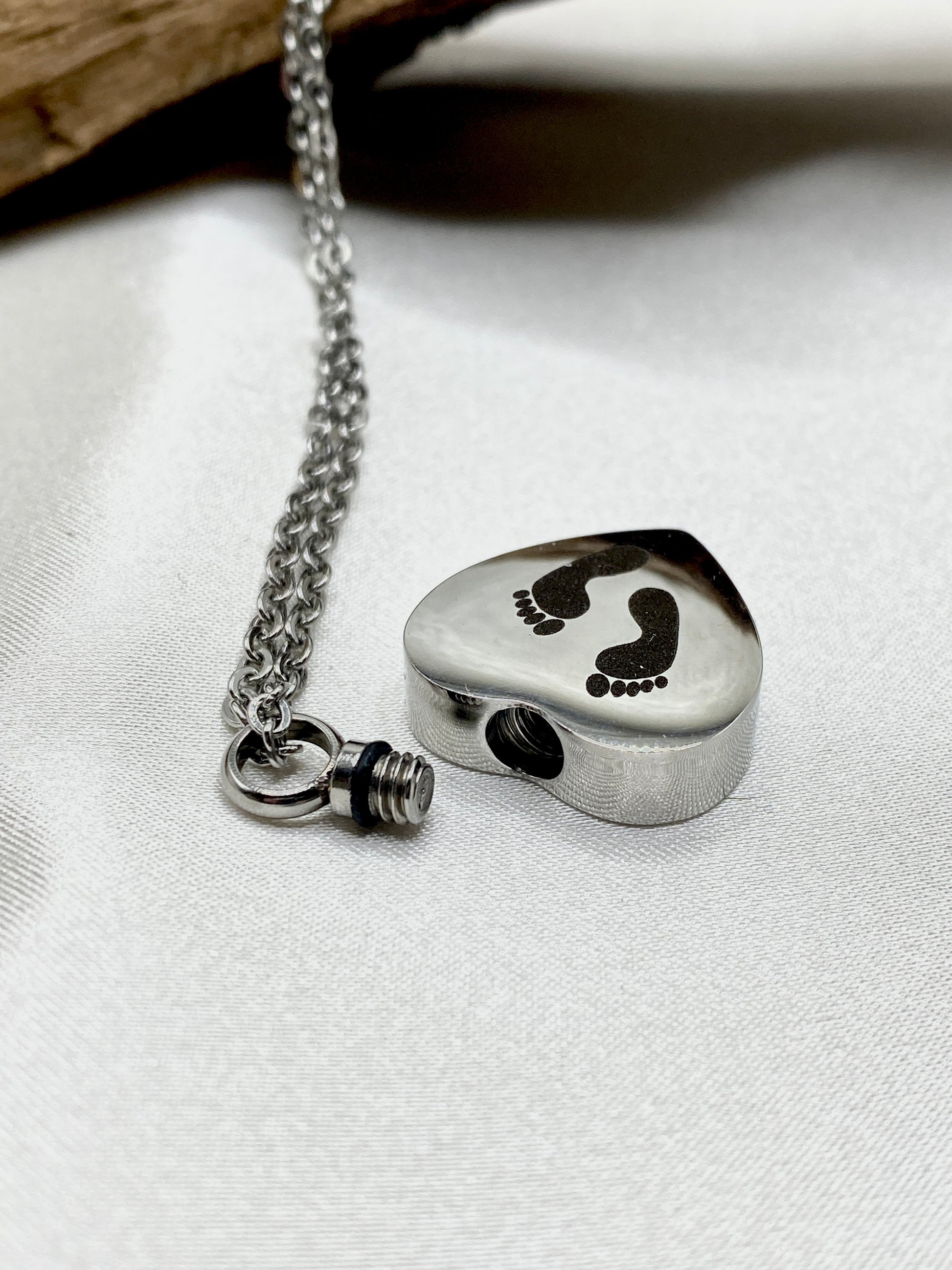 openable cremation heart necklace