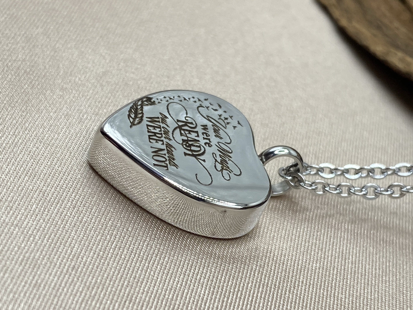 Stainless steel heart cremation necklace