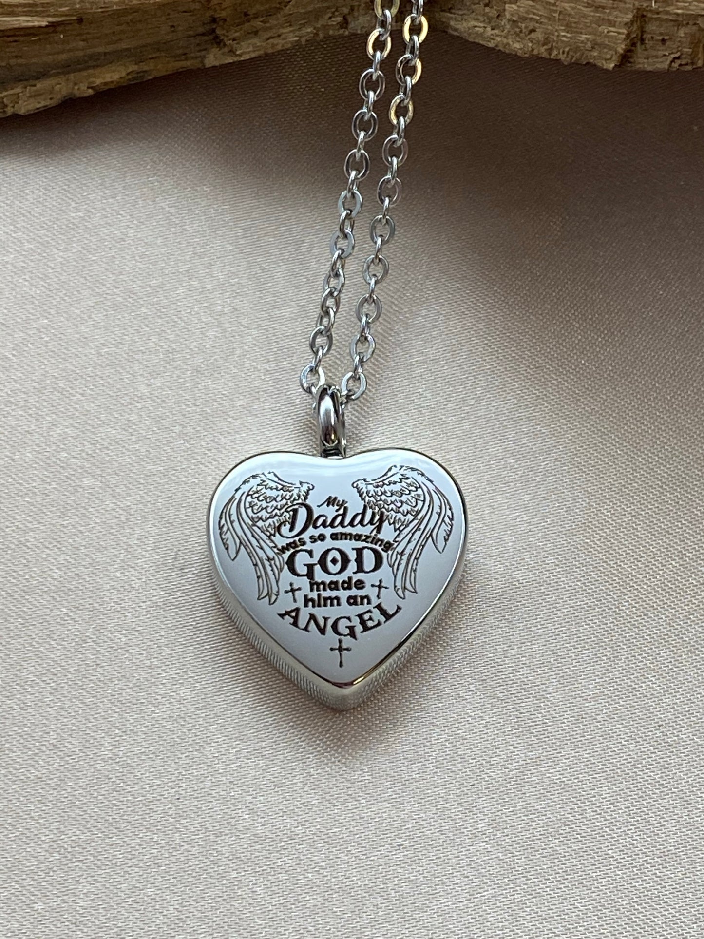 Cremation urn pendant for Dad