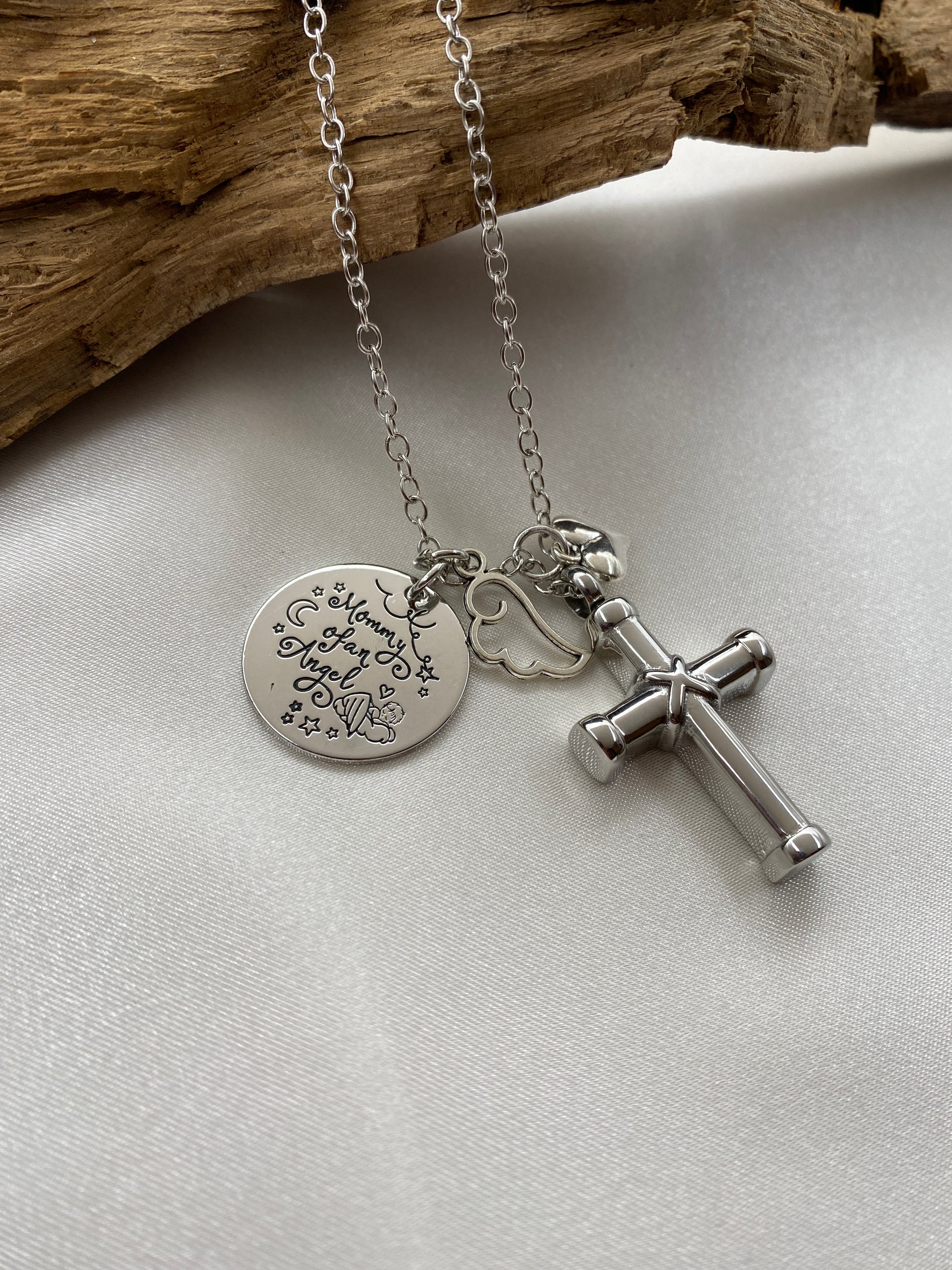 Stainless steel cremation cross for ashes