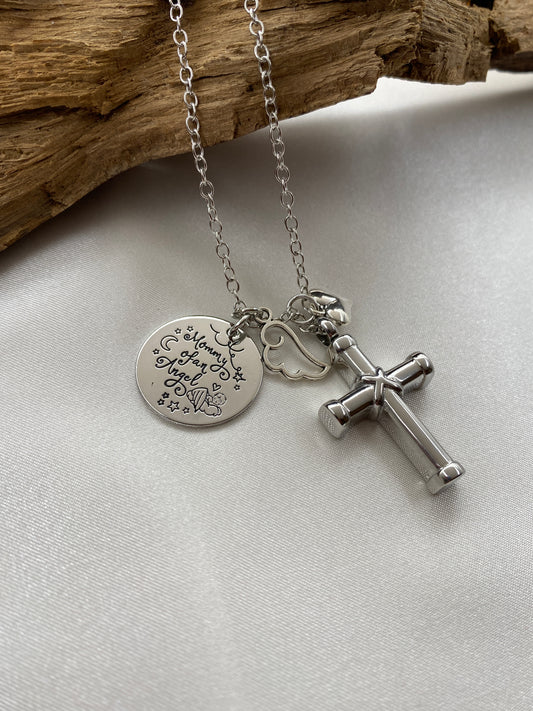 Stainless steel cremation cross for ashes