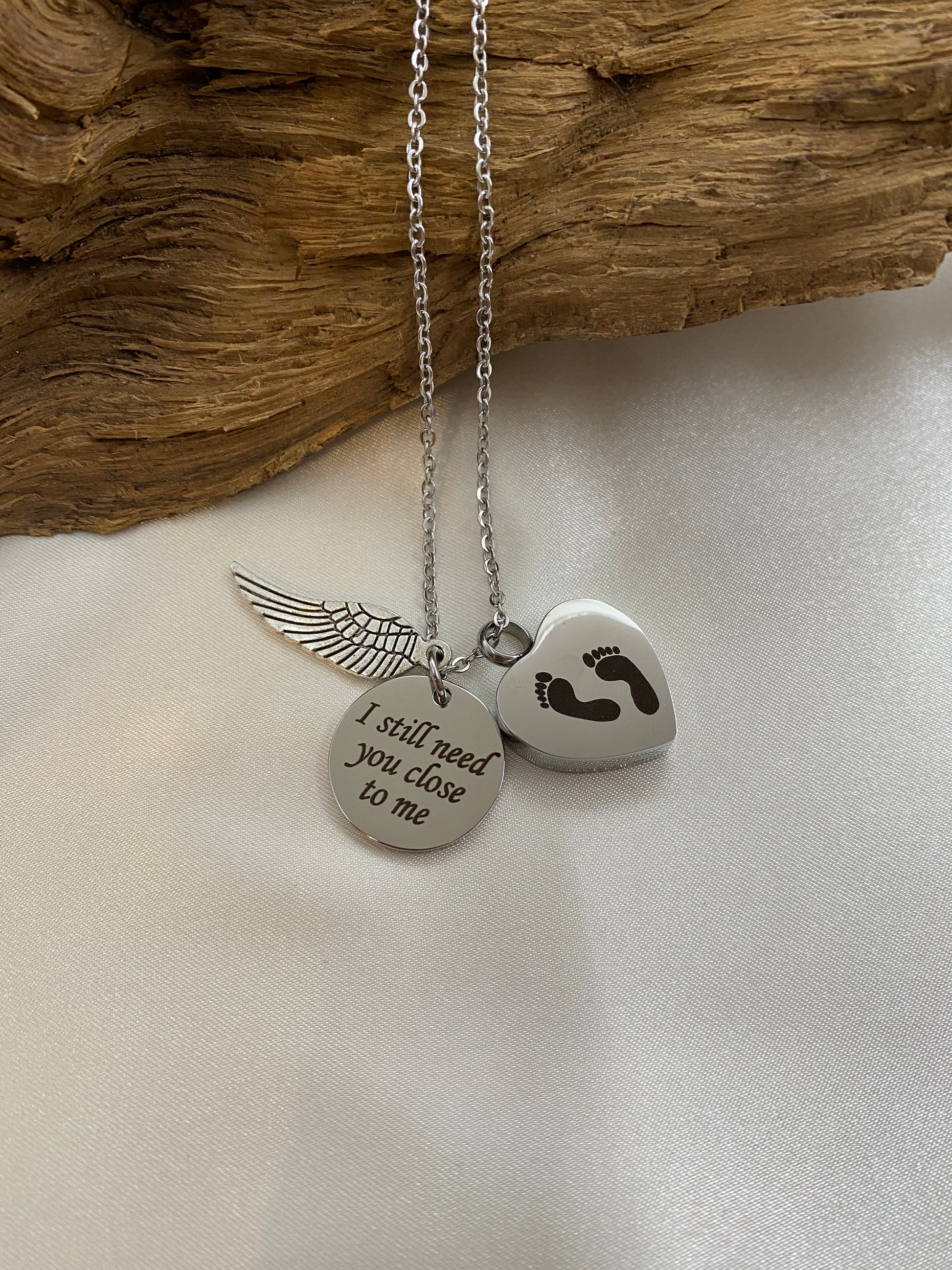 Memorial urn necklace for baby ashes