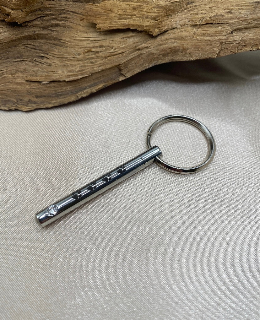 Paw Prints Forever Cylinder Urn Keychain – Cremation Jewelry for Pet Ashes