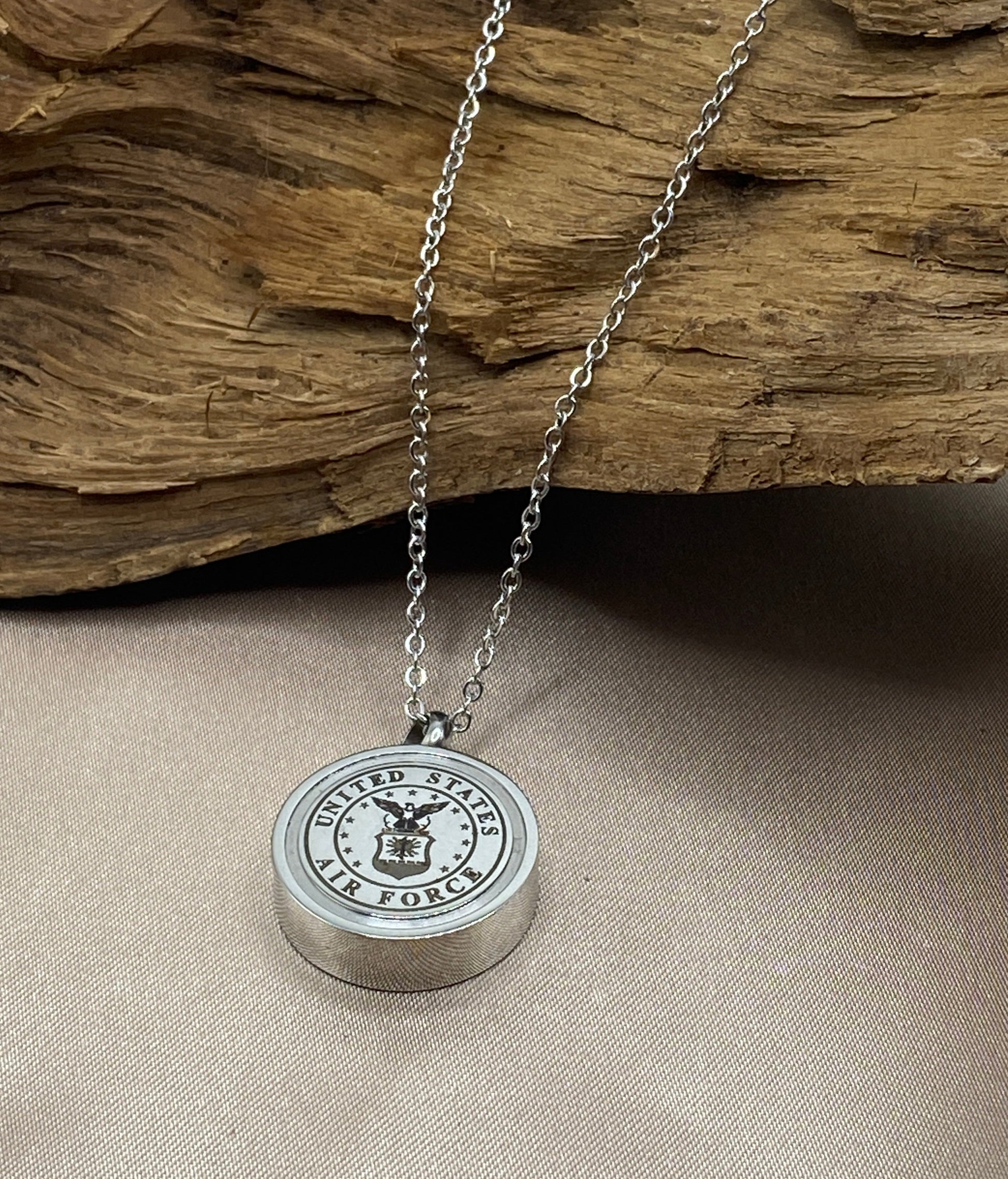 Cremation urn necklace for men