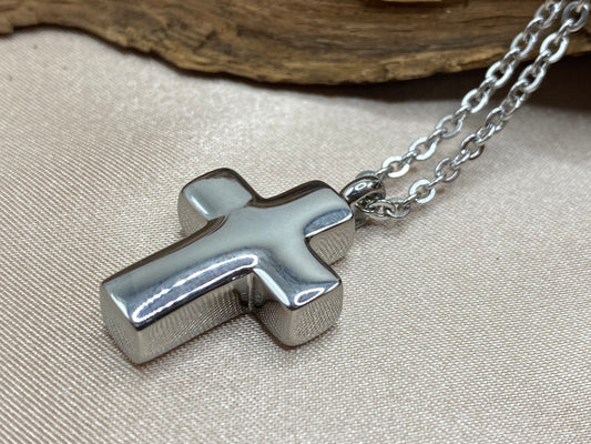 Cremation cross necklace for ashes