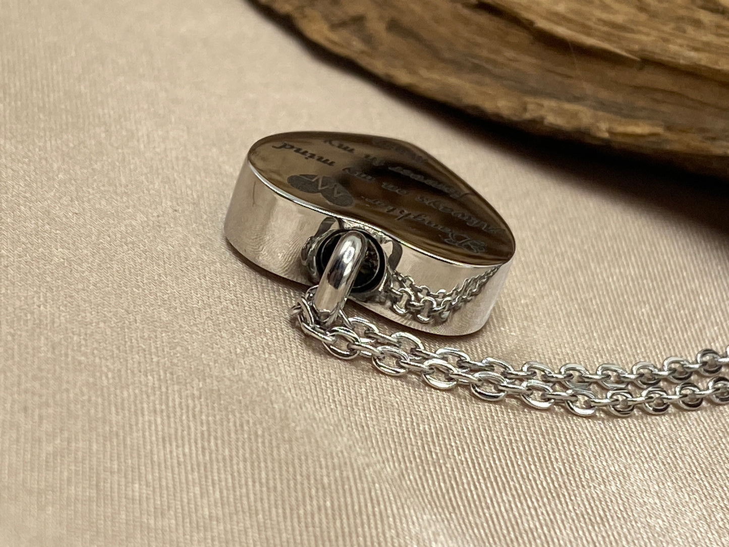 Heart Shaped Cremation Urn Necklace Engraved with 'Daughter Always on My Mind, Forever in My Heart' - Engravable Cremation Jewelry for Loss of Daughter