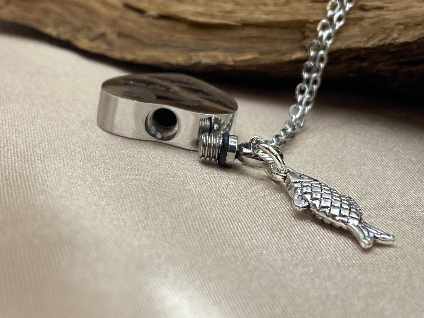 Silver Heart Urn Necklace – 'Son Always on My Mind' Engraved Memorial