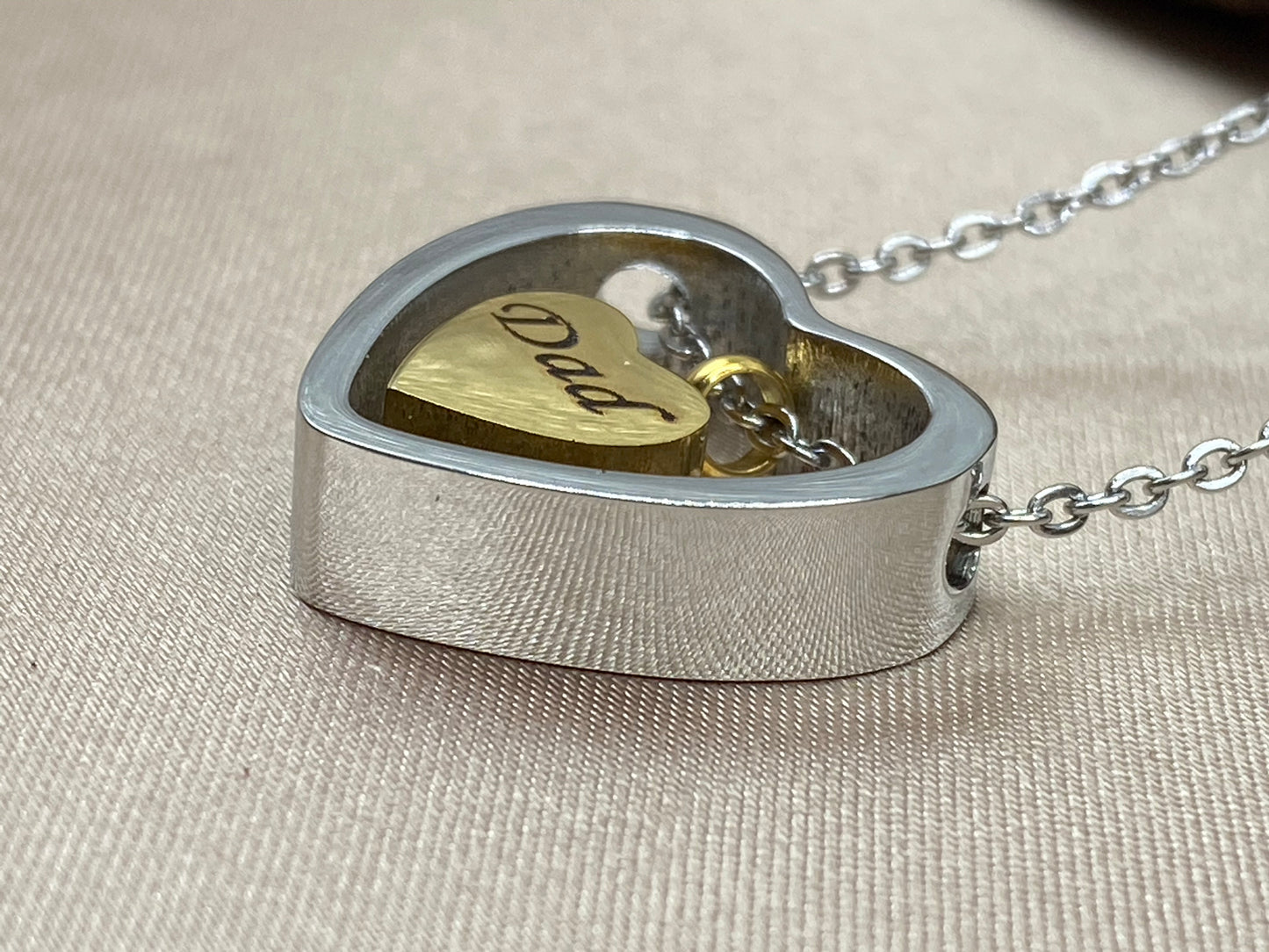 Stainless steel double heart necklace