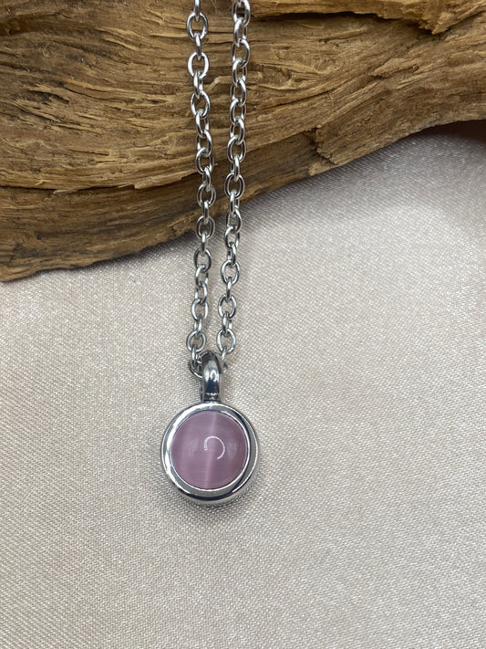 Pink Cremation Necklace for Ashes | Stainless Steel Urn Pendant | Memorial Keepsake Jewelry