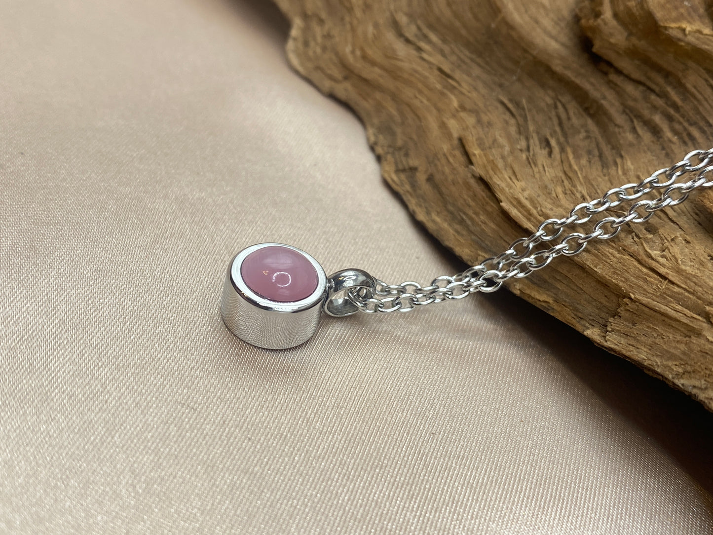 Pink Cremation Necklace for Ashes | Stainless Steel Urn Pendant | Memorial Keepsake Jewelry