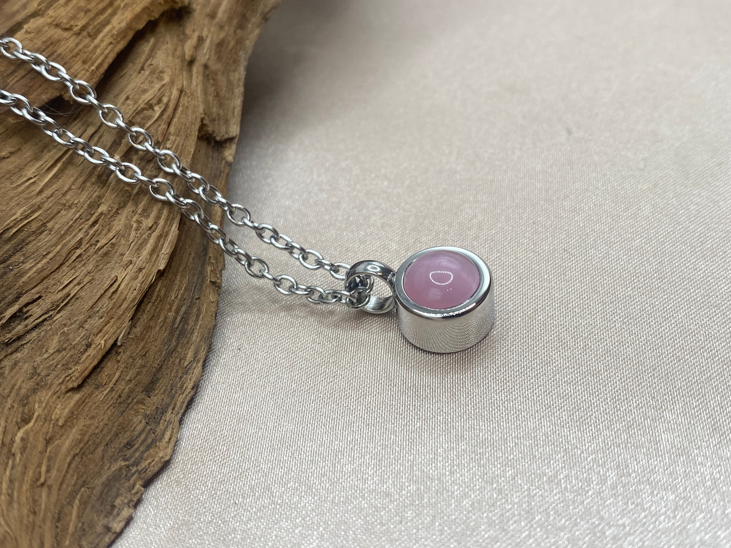 Pink Cremation Necklace for Ashes | Stainless Steel Urn Pendant | Memorial Keepsake Jewelry