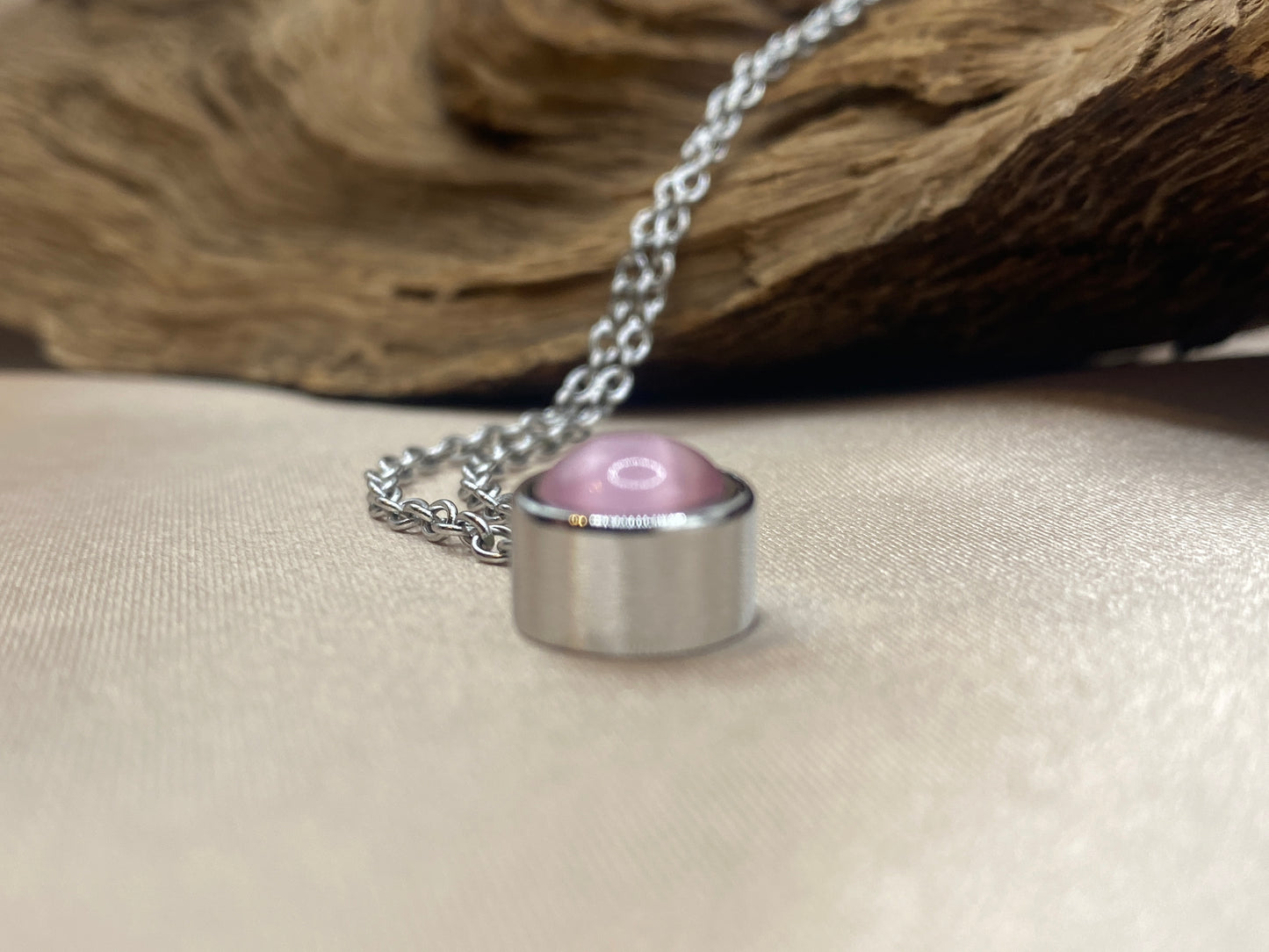 Pink Cremation Necklace for Ashes | Stainless Steel Urn Pendant | Memorial Keepsake Jewelry