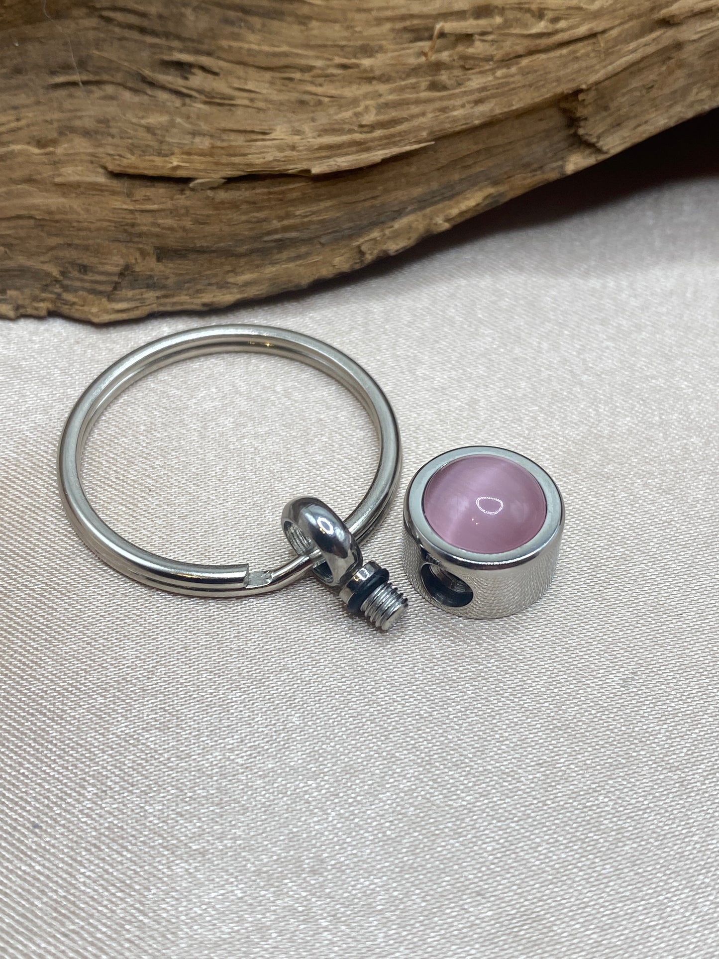 Pink Cremation Keychain for Ashes | Memorial Urn Keychain | Stainless Steel Ashes Holder Keepsake | Sympathy Gift for Loss of Loved One