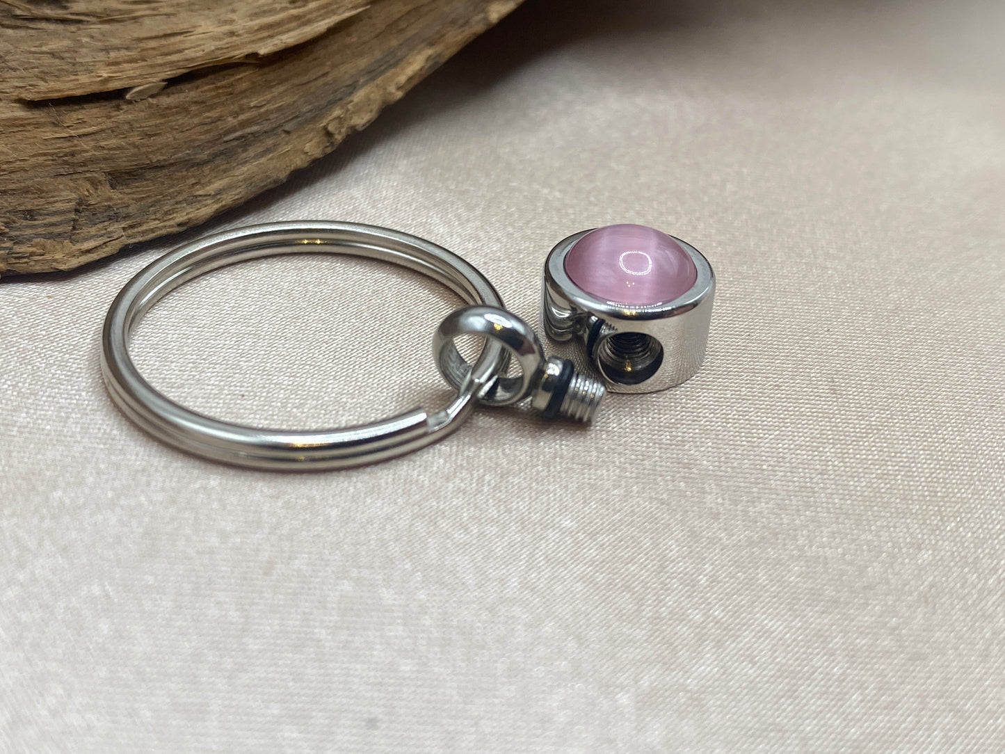 Pink Cremation Keychain for Ashes | Memorial Urn Keychain | Stainless Steel Ashes Holder Keepsake | Sympathy Gift for Loss of Loved One
