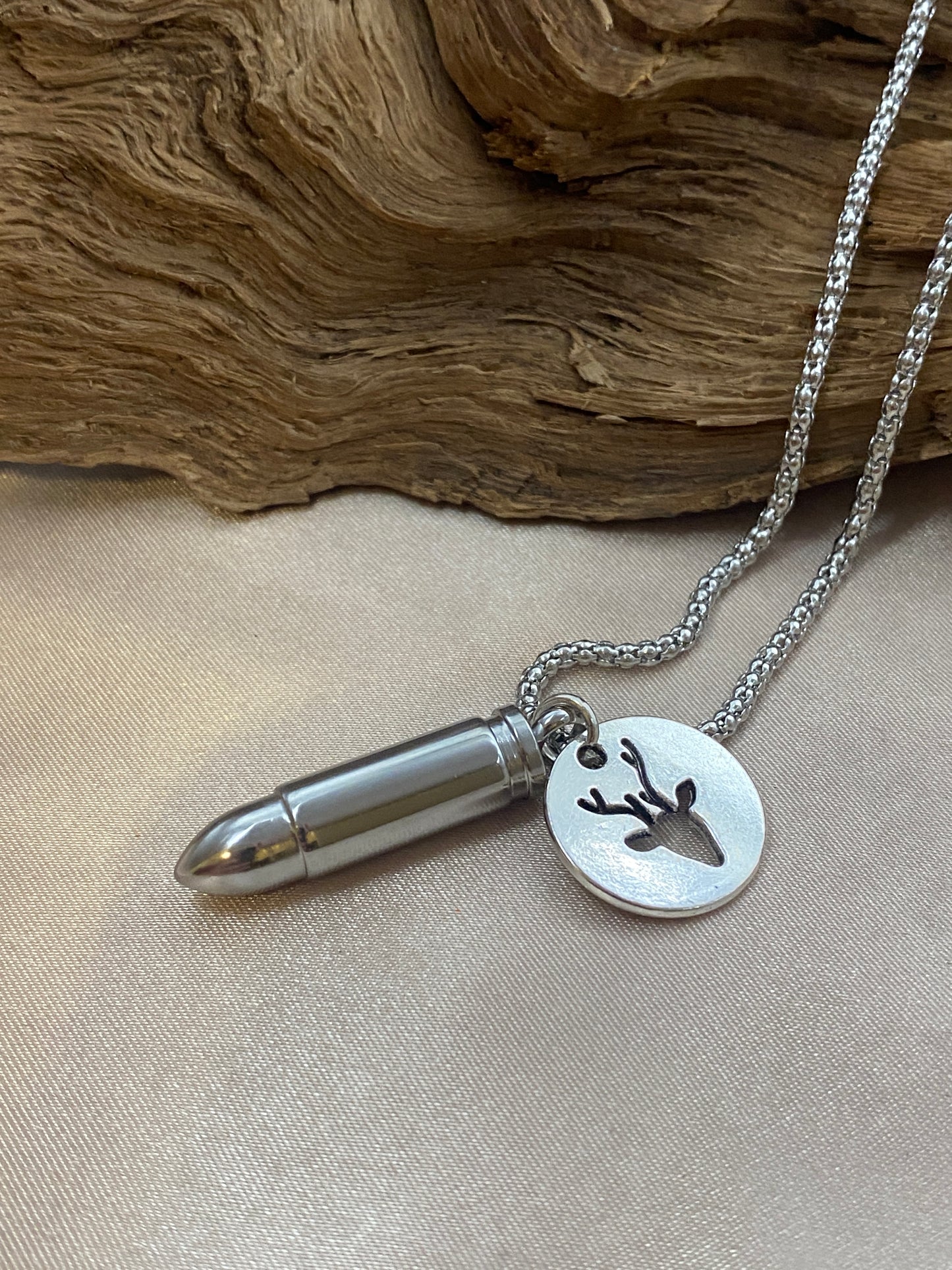 Personalized Bullet Cremation Necklace, bullet pendant for human ashes, hunting necklace, memorial urn necklaces, ash jewelry for men