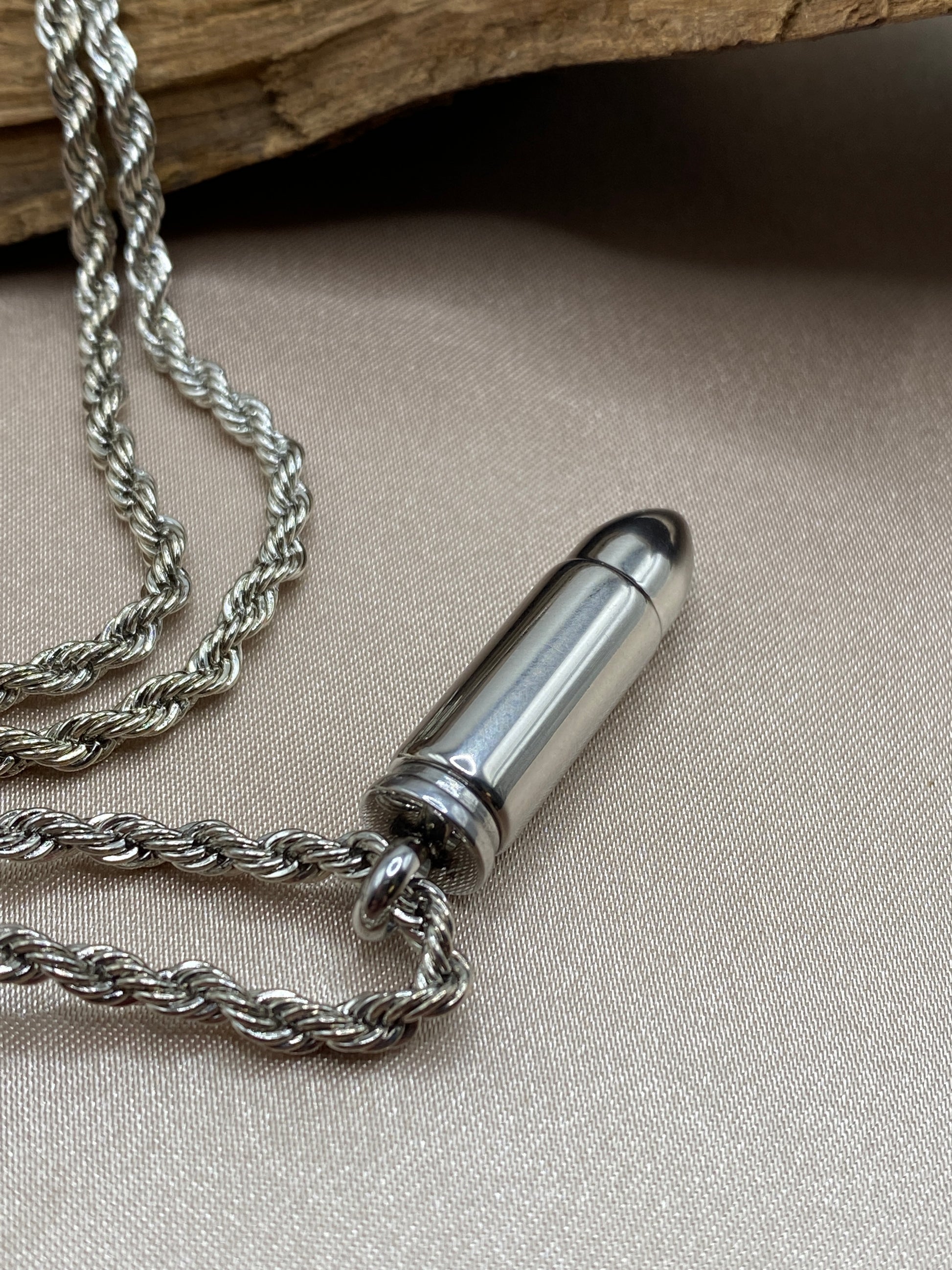 Cremation necklace for men bullet shaped locket for ashes – Eternal Keepsake