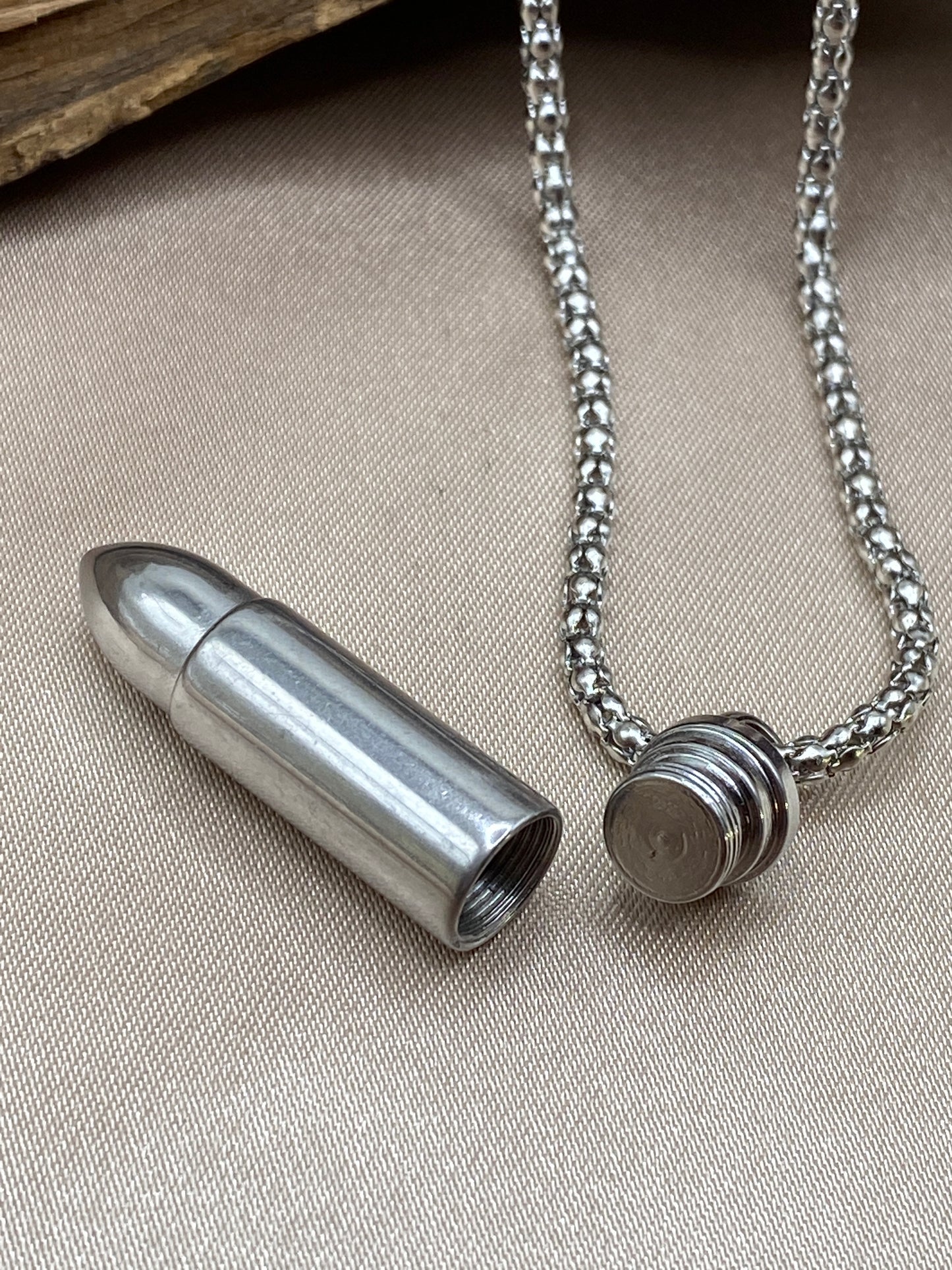 Bullet Cremation Necklace - Memorial Urn Jewelry for Men - Personalized Hunting Necklace - Urn for Ashes