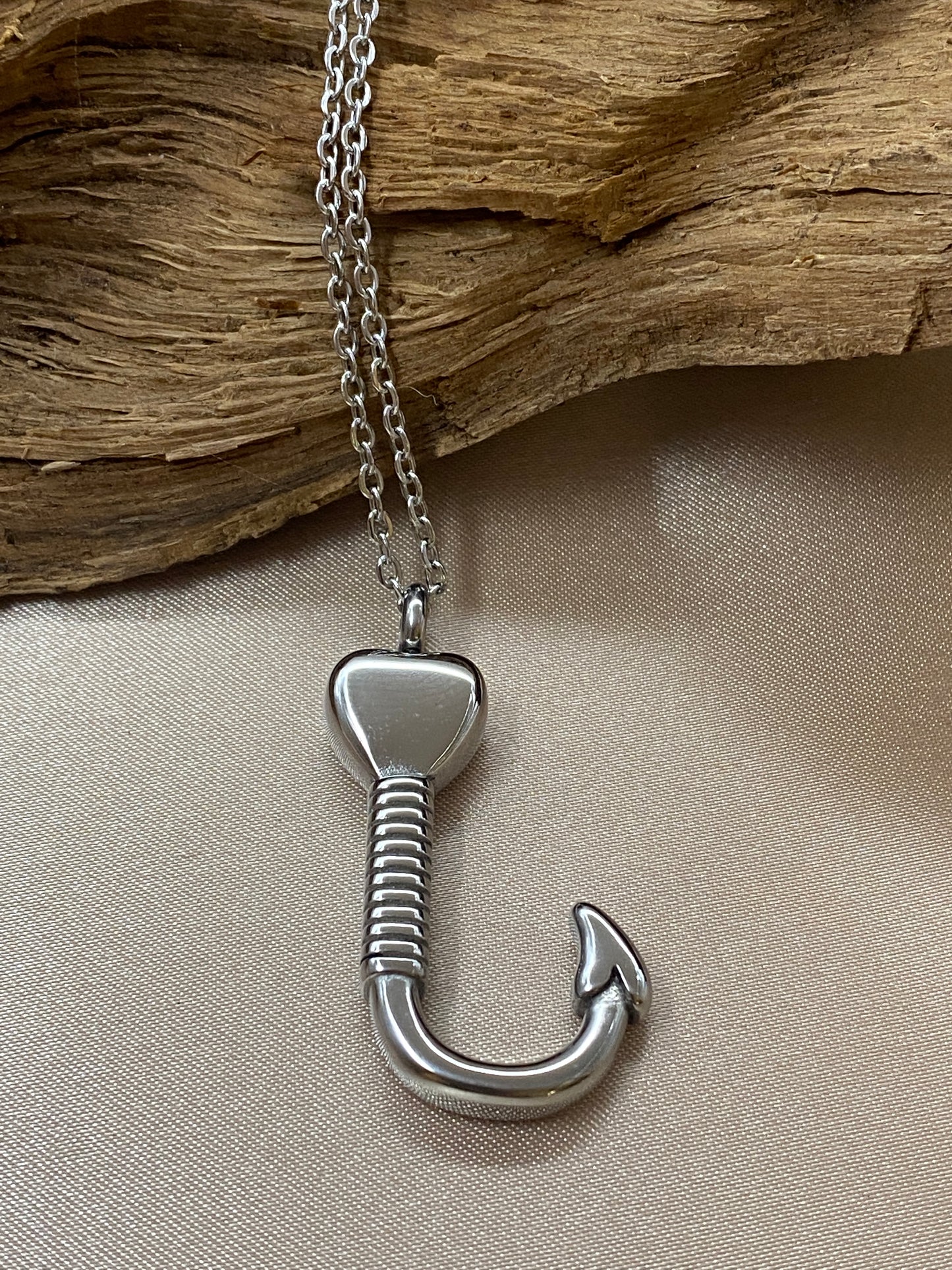 The Fish Hook Cremation Necklace - Jewelry for Ashes