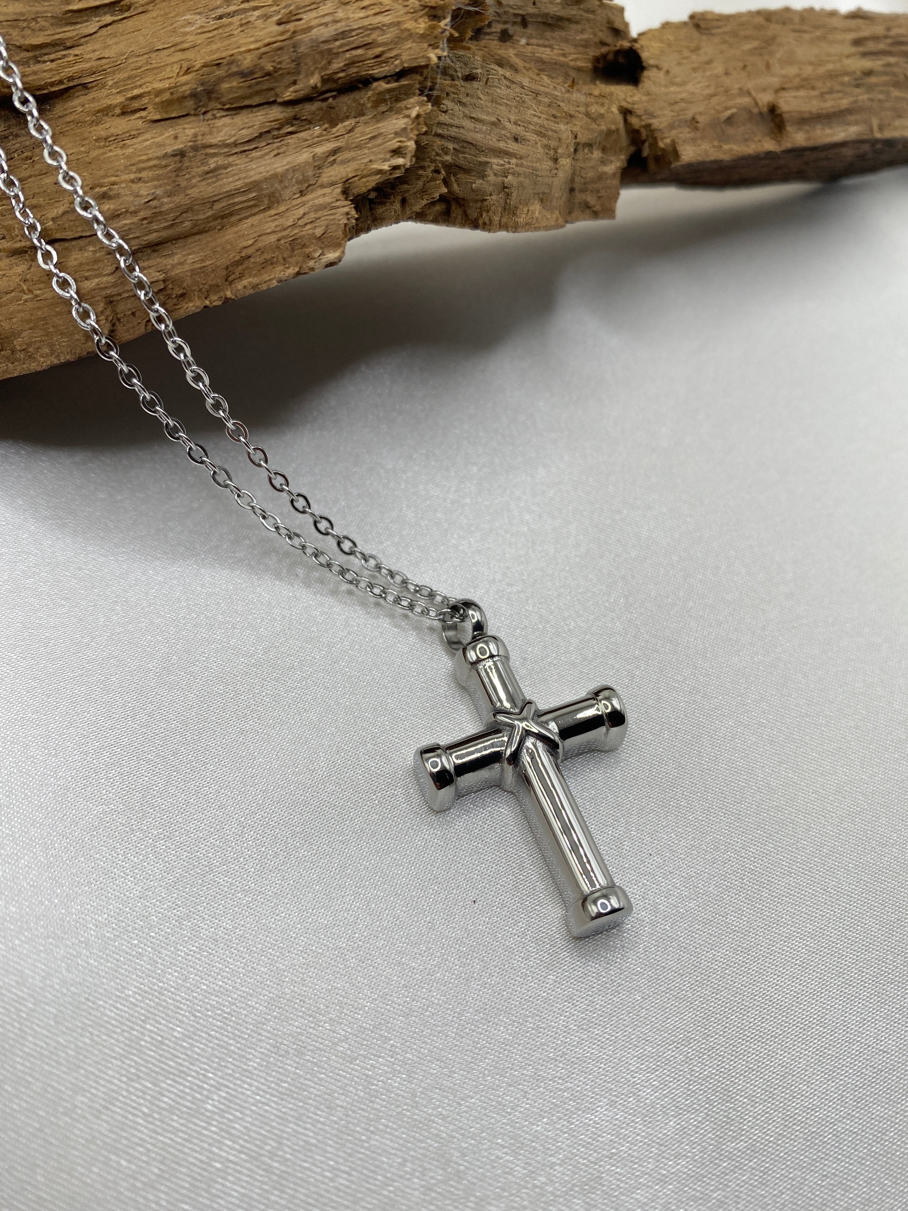 Cross Pendant For Ashes | Cremation Cross Pendant | Ashes Memorial Jewellery
