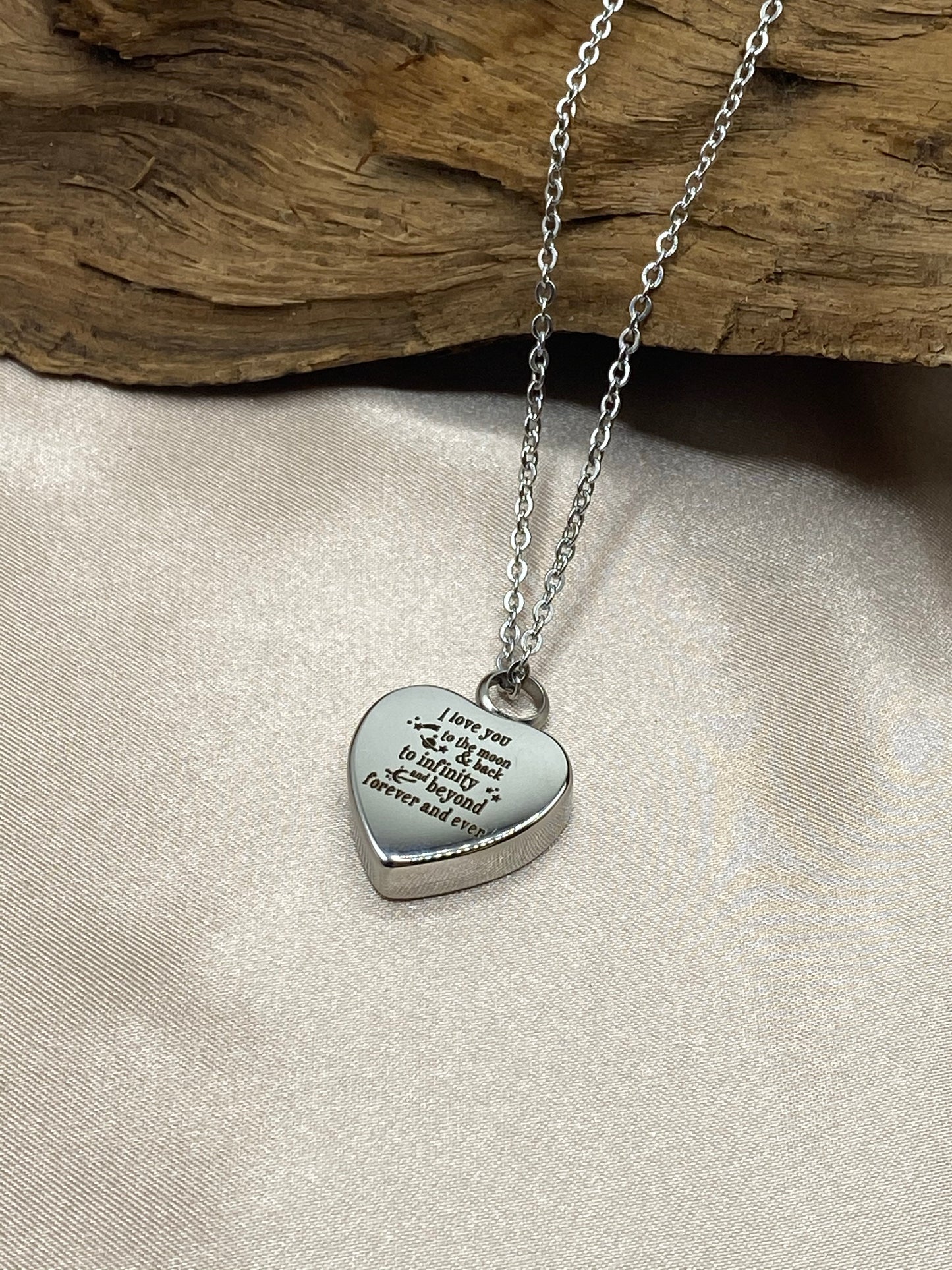 Cremation heart urn pendant necklace